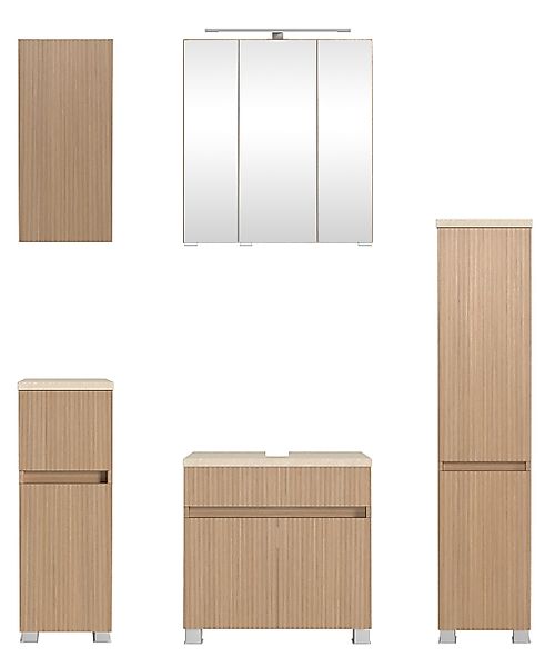 welltime Badmöbel-Set "Eixo", Set 120 cm breit, Badmöbel mit LED-Beleuchtun günstig online kaufen