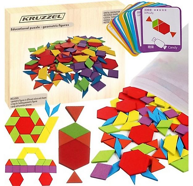 KRUZZEL Steckpuzzle Lernpuzzle Logikrätsel Geometrische Figuren, 155 Puzzle günstig online kaufen