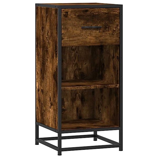 vidaXL Sideboard Räuchereiche 35,5x35x76 cm Holzwerkstoff und Metall 848956 günstig online kaufen