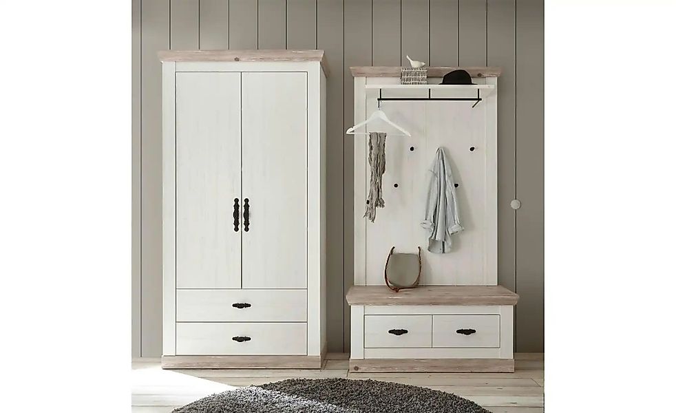 Garderobenkombination  Roble ¦ weiß ¦ Maße (cm): B: 224 H: 201 Garderoben & günstig online kaufen