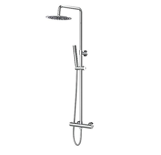 Aloni Duschsystem Chrom rund 120cm hoch, mit Regendusche Ø20 cm, Handbrause günstig online kaufen