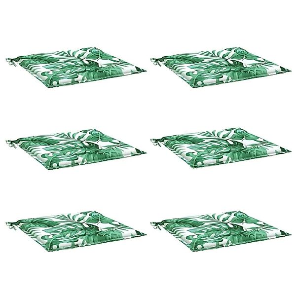 vidaXL Sitzkissen 6 Stk Blattmuster 50x50x4 cm Stoff 361070 günstig online kaufen