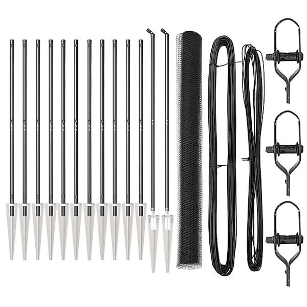 vidaXL Zaunpfosten Grau 25 x 1,5 m 13 mm Maschenweite Stahl 3353247 günstig online kaufen