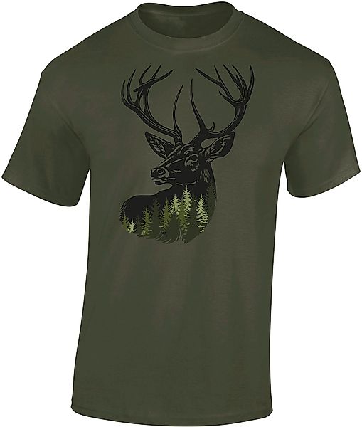 Baddery Print-Shirt Jäger T-Shirt: "Forest Deer" günstig online kaufen