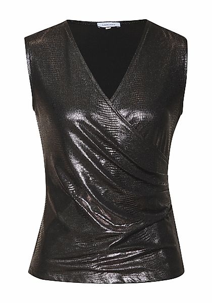 LASCANA Shirttop, mit glänzendem Print, Wickeloptik, Party, festlich günstig online kaufen