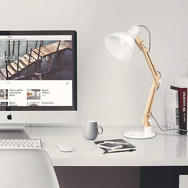 Tomons LED Schreibtischlampe LED Leselampe im Klassichen Holz-Design, LED f günstig online kaufen