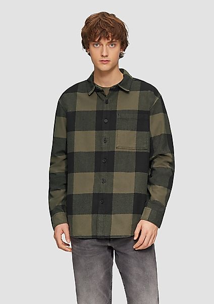 QS Langarmhemd Relaxed Fit: Flanellhemd mit günstig online kaufen