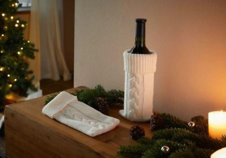 HOME Living Geschenkbeutel SPAR-SET 2x Strickzopf Dekoobjekte creme günstig online kaufen