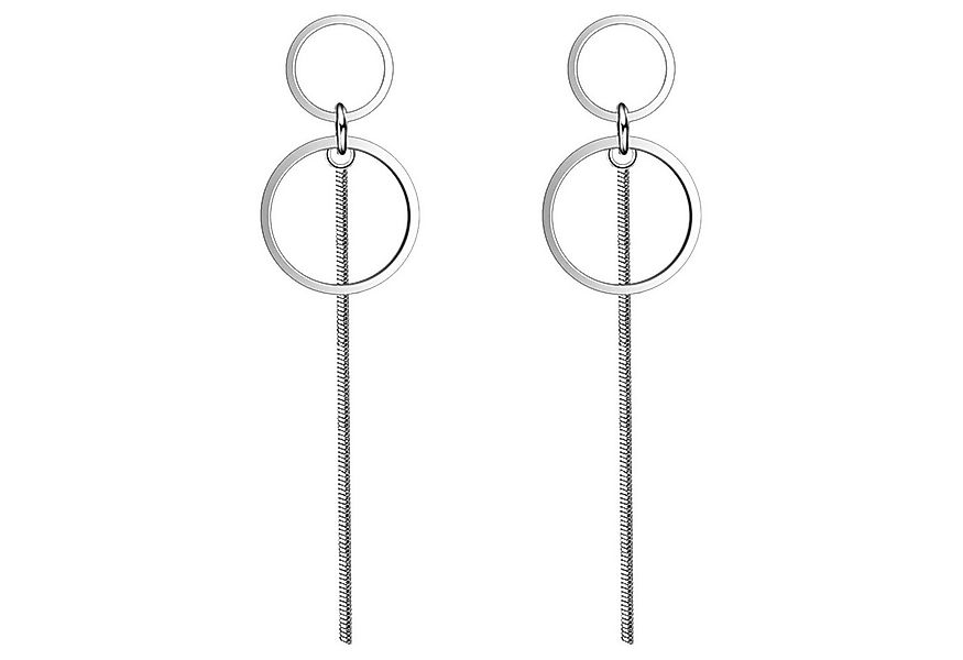 LÖB Paar Ohrstecker Silber Ohrringe Hängend Kreis Ring Stab Anhänger Ohrste günstig online kaufen