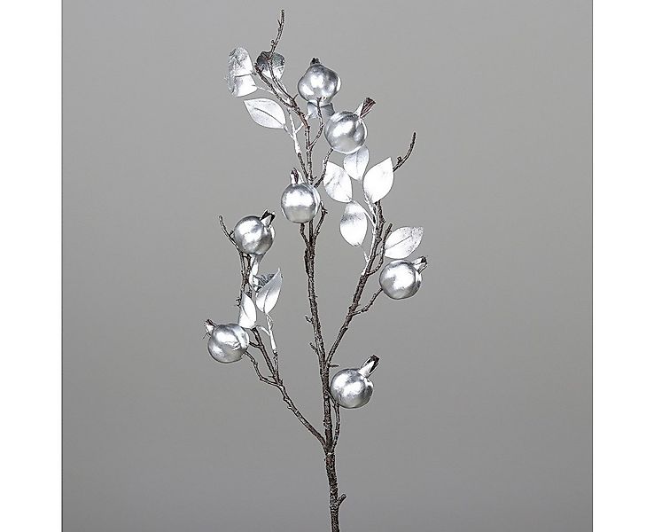 Kunstblume Dekozweig, DPI, Höhe 75 cm, Höhe: 75cm, Farbe: Silber, Motiv: Gr günstig online kaufen