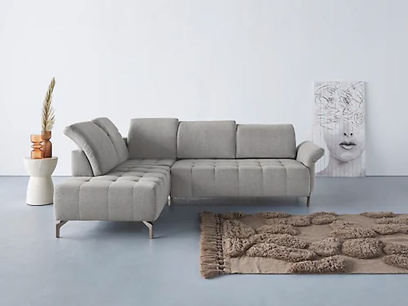 Home affaire Ecksofa »Fresh L-Form« Federkern, wahlweise Kopfteilverstellun günstig online kaufen