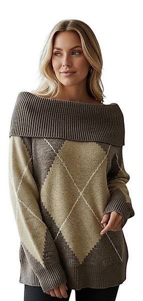 Worldclassca Strickpullover WORLDCLASSCA Strickpulllover Karo Muster Hohlkr günstig online kaufen