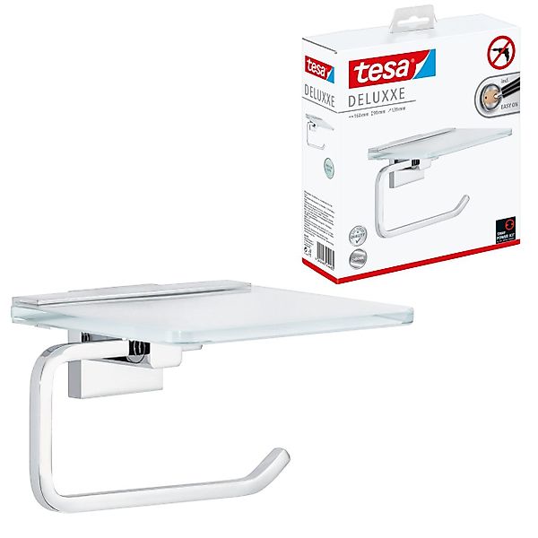 tesa Toilettenpapierhalter DELUXXE WC-Rollenhalter ohne Bohren günstig online kaufen