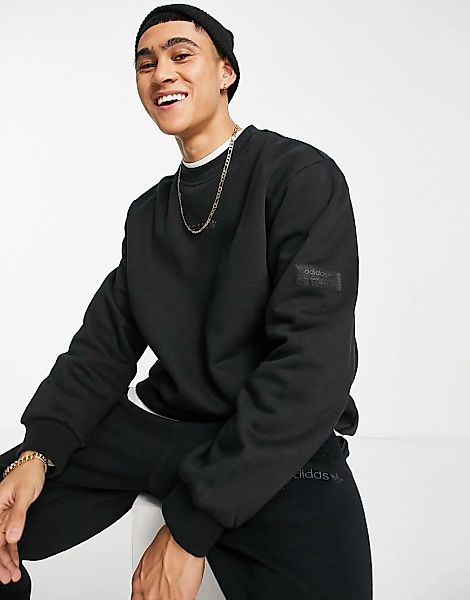 adidas Originals – Trefoil Linear – Hochwertiges Sweatshirt in Schwarz mit günstig online kaufen