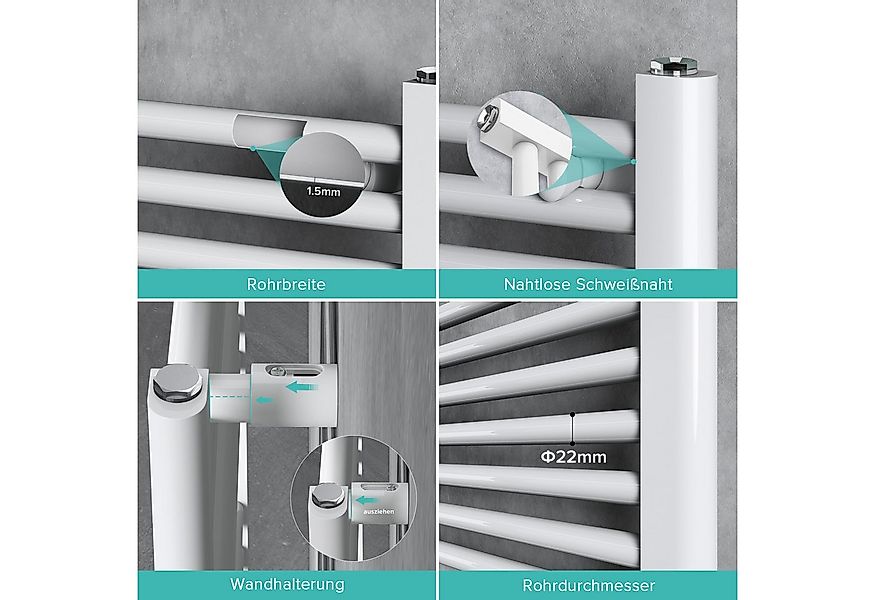 doporro Badheizkörper Mittelanschluss Seitenanschss Handtuchwärmer Röhrenhe günstig online kaufen