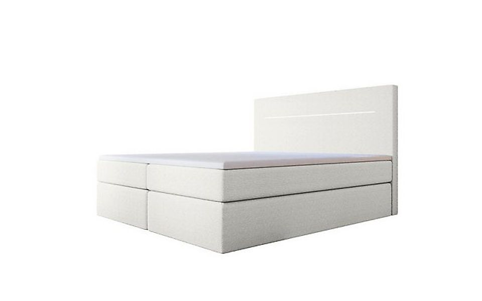 Luxusbetten24 Boxspringbett Sejour Bouclé, mit LED-Beleuchtung und Stauraum günstig online kaufen