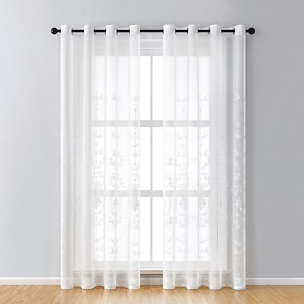 Qelus Gardine 2er Set Bestickt Sheer günstig online kaufen