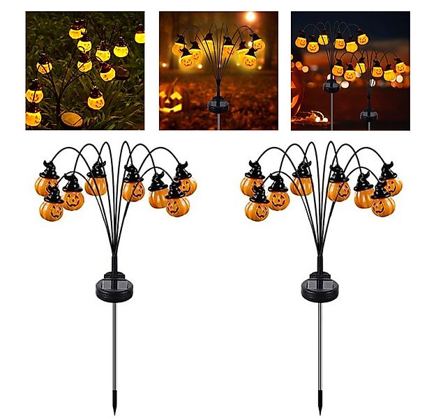 QUBEBU Gartenleuchte Halloween Kürbis Gartenlichter 60 LED Halloween Deko S günstig online kaufen