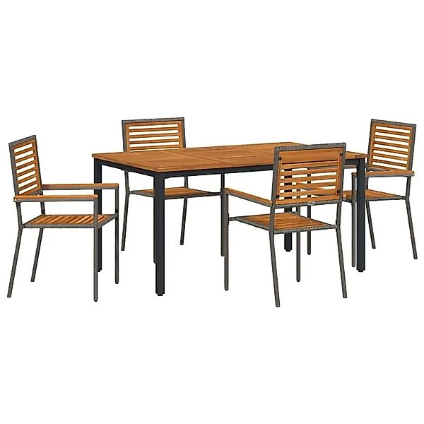 vidaXL Garten Essgruppe 5-Tlg Grau Poly-Rattan 3365497 günstig online kaufen