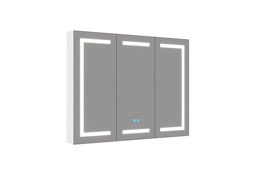 FUFU&GAGA Badezimmerspiegelschrank LED-Spiegelschrank mit 3 Türen, Weiß, MD günstig online kaufen