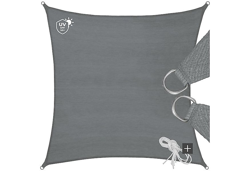 tectake Sonnensegel, (Set, 3 x 3 m), rechteckig mit UV-Schutz 50+ günstig online kaufen