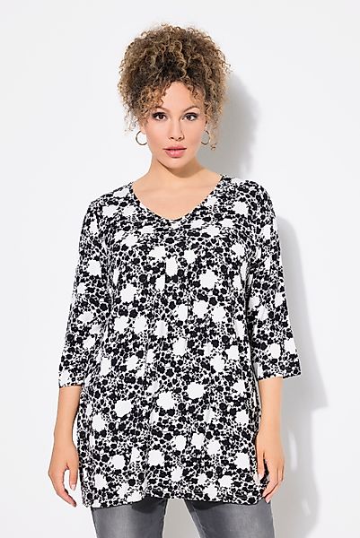 Ulla Popken T-Shirt Shirt Blüten A-Linie günstig online kaufen
