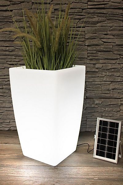 Arnusa Pflanzkübel Solar Blumenkübel LED Farbwechsel + Fernbedienung Akku B günstig online kaufen