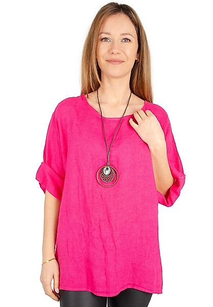 Seasons of April Kurzarmbluse Oversized Lina Weit geschnittene Leinenbluse günstig online kaufen