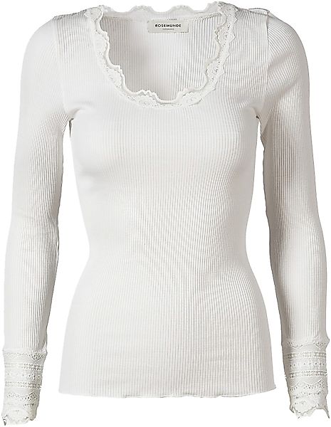 rosemunde Langarmshirt "Benita Silk Blouse" Langarm, mit Spitze, feminin, b günstig online kaufen