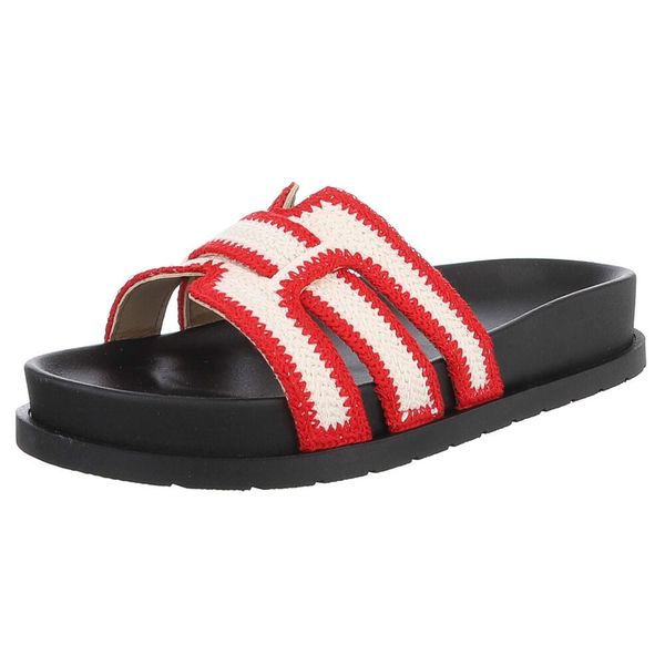 Ital-Design Moderne Damen Sandalen mit Schwarz-Weiß-Design günstig online kaufen