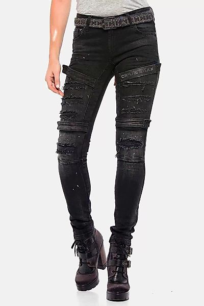 Cipo & Baxx Slim-fit-Jeans "Jeans", im coolen Biker-Look in Skinny Fit, WD3 günstig online kaufen