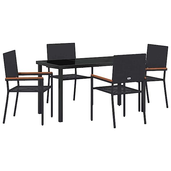 vidaXL Garten Essgruppe 5-Tlg Schwarz Poly Rattan 3379704 günstig online kaufen