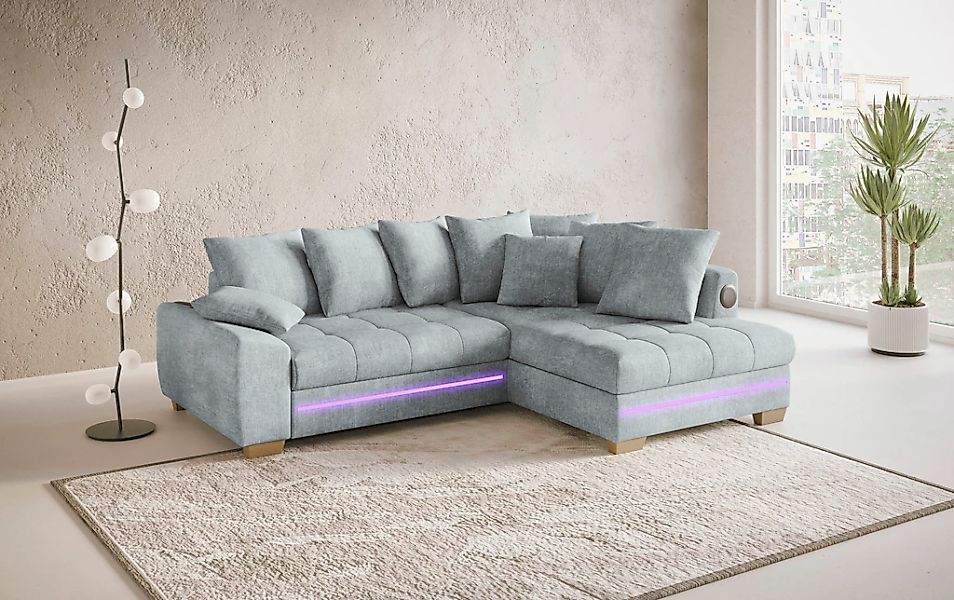 Mr. Couch Ecksofa "Nikita II, L-Form", mit Kaltschaum, RGB-LED, Soundsystem günstig online kaufen