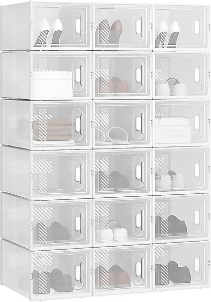 Woltu Schuhregal, 18-tlg., mit Magnetverschluss DIY Steckregal aus Kunststo günstig online kaufen