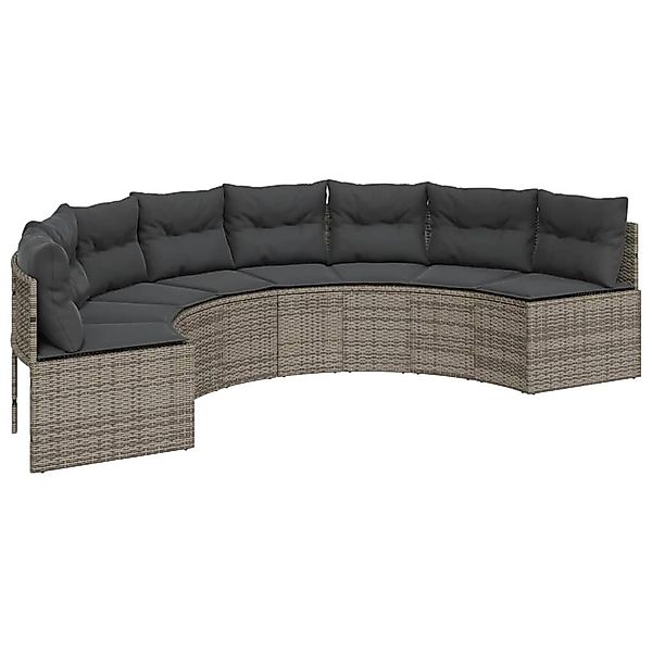 vidaXL Loungesofa Gartensofa mit Kissen Halbrund günstig online kaufen