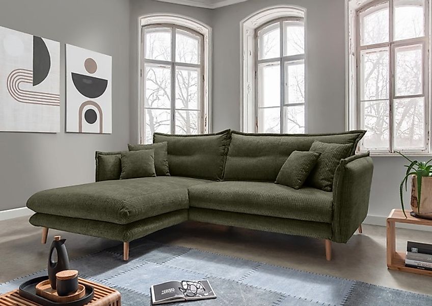 INOSIGN Ecksofa »Lazio modern und bequem, schmale Armlehnen, tolle Detailve günstig online kaufen