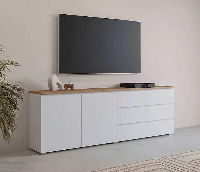 INOSIGN Sideboard "Modo, Breite 200 cm, moderne grifflose Kommode 2Türen/3 günstig online kaufen