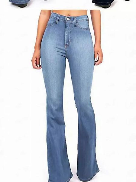 KIKI Straight-Jeans Mittellange Stretchjeans, Denim-Schlaghosen für Damen günstig online kaufen