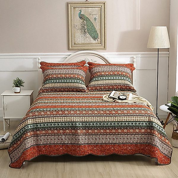 NUODWELL Bettwäsche Tagesdecke, Baumwolle 3 Teilig Doppelbett Bettdecke mit günstig online kaufen