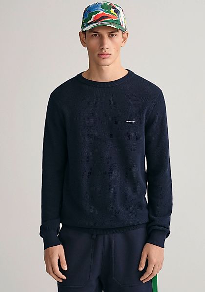 Gant Rundhalspullover COTTON PIQUE C-NECK mit günstig online kaufen