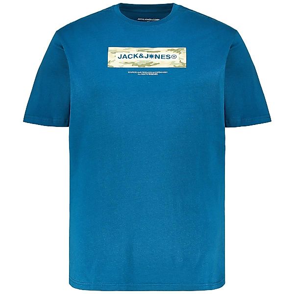 Jack&Jones T-Shirt mit Label-Print Farbe dunkelblau Größe: 4XL günstig online kaufen