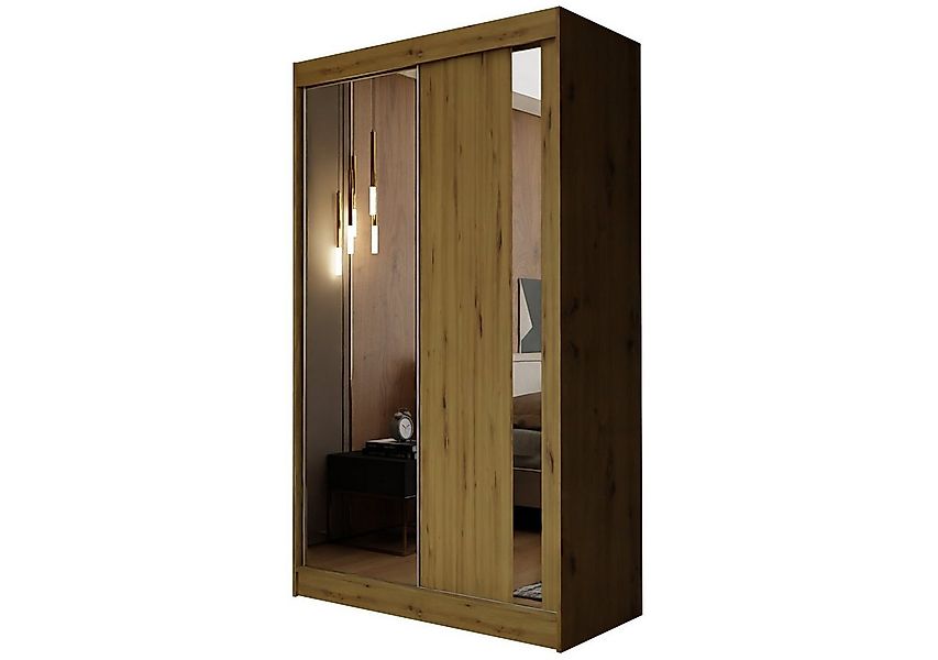 Beautysofa Schwebetürenschrank Gaja 120 cm (modernes 2-türig Schrank, weiß, günstig online kaufen