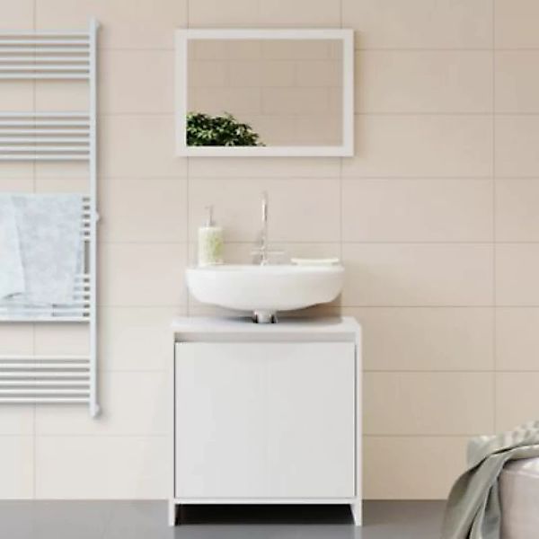 Vicco Badmöbel Set EMMA Weiß - Spiegel Waschtischunterschrank Badschrank we günstig online kaufen