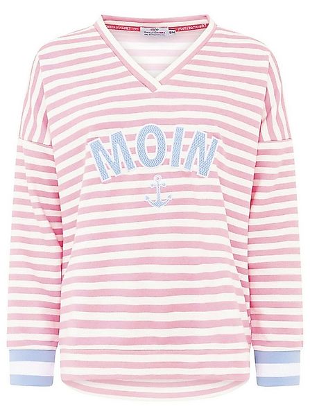Zwillingsherz Sweatshirt Sweat Pullover V-Neck "MoinZH" günstig online kaufen