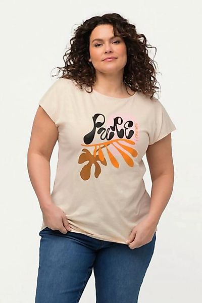 Ulla Popken Rundhalsshirt T-Shirt Oversized Rundhals Halbarm Biobaumwolle günstig online kaufen