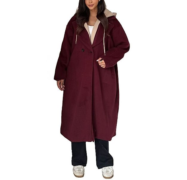 Ital-Design Langmantel Langer Damen-Mantel mit Kapuze für den Herbst (90764 günstig online kaufen