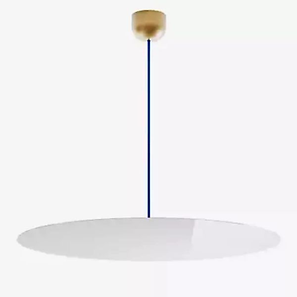 Luceplan Millimetro Pendelleuchte LED, messing/blau - H. 73 cm - ø85 - Dali günstig online kaufen