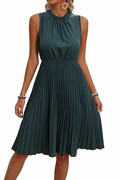 JDMGZSR Sommerkleid Elegantes einfarbiges Rundhalskleid für Damen im Sommer günstig online kaufen
