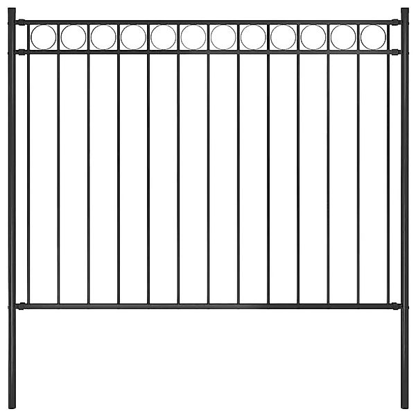 vidaXL Gartenzaun Stahl 1,81x1,2 m Schwarz 146314 günstig online kaufen