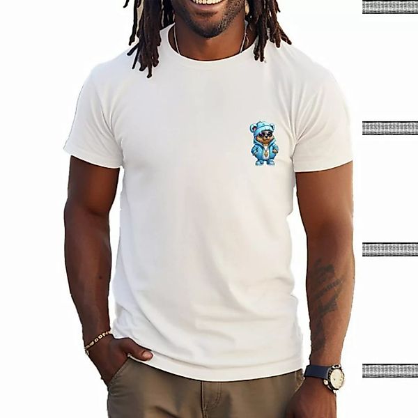Banco T-Shirt Herren T-Shirt Gangster Bär mit blauem Anzug 100% Baumwolle günstig online kaufen